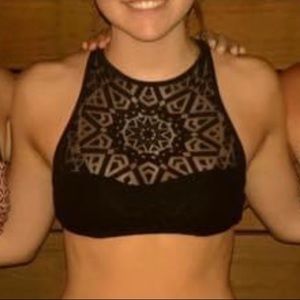 Black bikini halter top size small